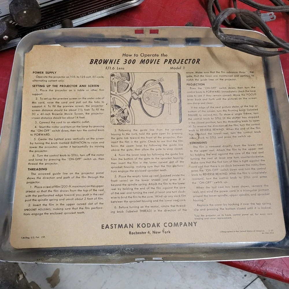 Vintage 1950's Kodak Brownie 300 Movie Projector 8mm - Retro‎ Home Decor / Prop